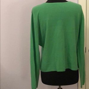 Soft green cashmere sweater.